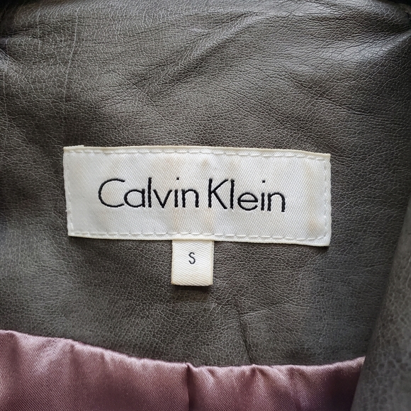 Calvin Klein Asymmetrical Wool & Leather Jacket - Picture 9 of 9